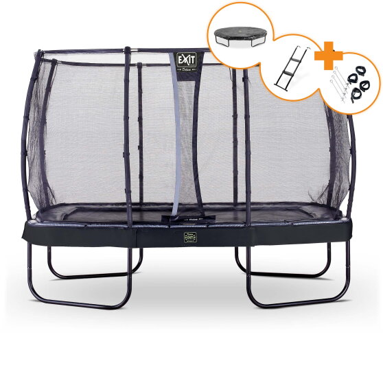 Trampoline EXIT Elegant Premium ensemble complet 244x427cm - noir
