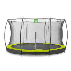 Trampoline enterré EXIT Silhouette ø366cm avec filet de sécurité - vert
