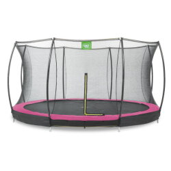 Trampoline enterré EXIT Silhouette ø427cm avec filet de sécurité - rose