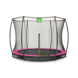Trampoline enterré EXIT Silhouette ø244cm avec filet de sécurité - rose